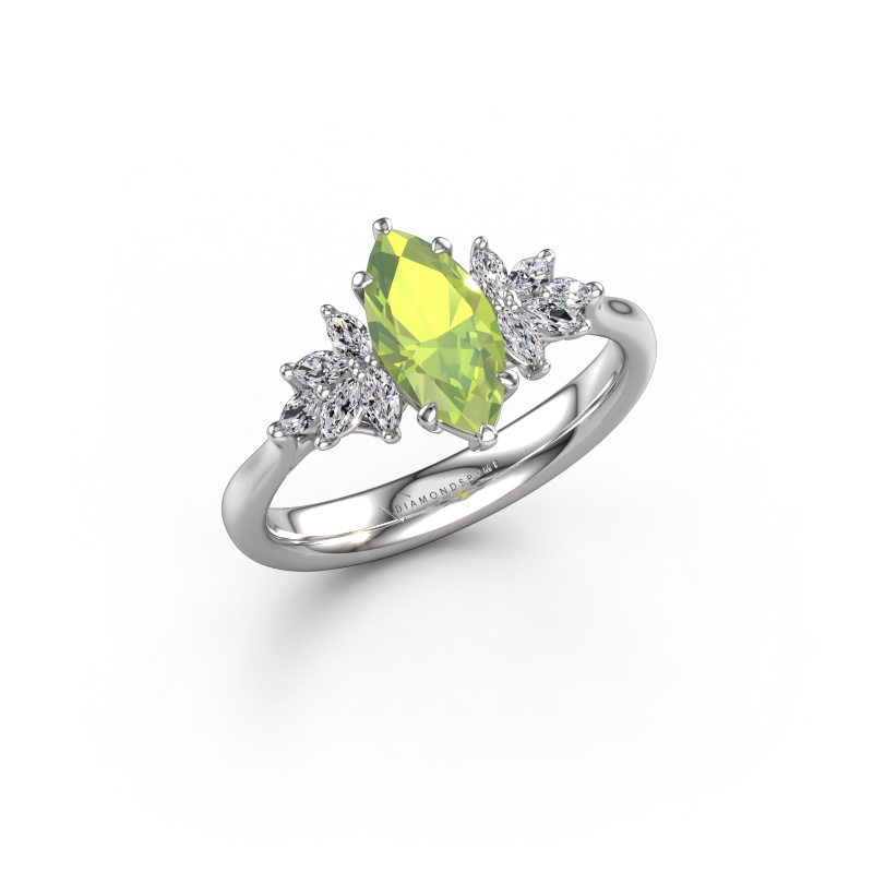 Bild von Verlobungsring Fiona MRQ 585 Weißgold Peridot 10x5 mm