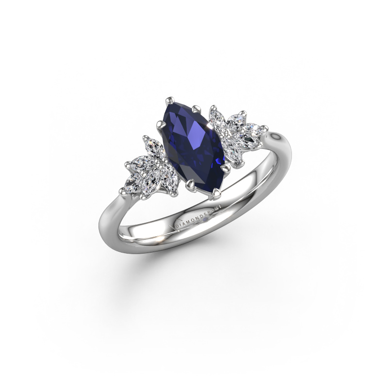 Image of Engagement ring Fiona MRQ 950 platinum Sapphire 10x5 mm