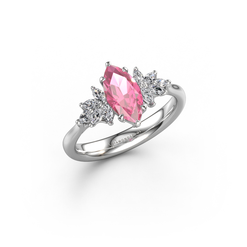 Image de Bague de fiançailles Fiona MRQ 950 platine Saphir rose 10x5 mm