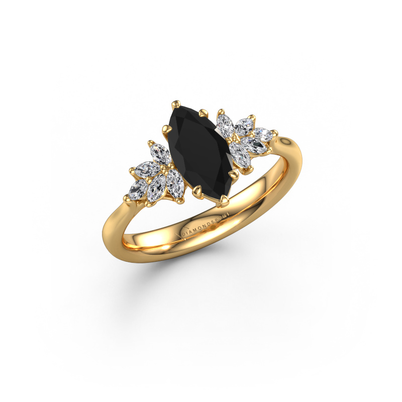 Image de Bague de fiançailles Fiona MRQ 585 or jaune Diamant noir 1.45 crt