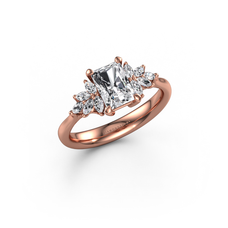 Image of Engagement ring Fiona RAD 585 rose gold Lab grown diamond 1.25 crt