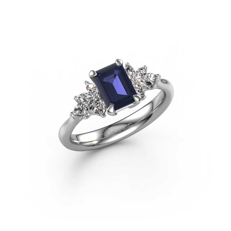 Image of Engagement ring Fiona EME 950 platinum Sapphire 7x5 mm