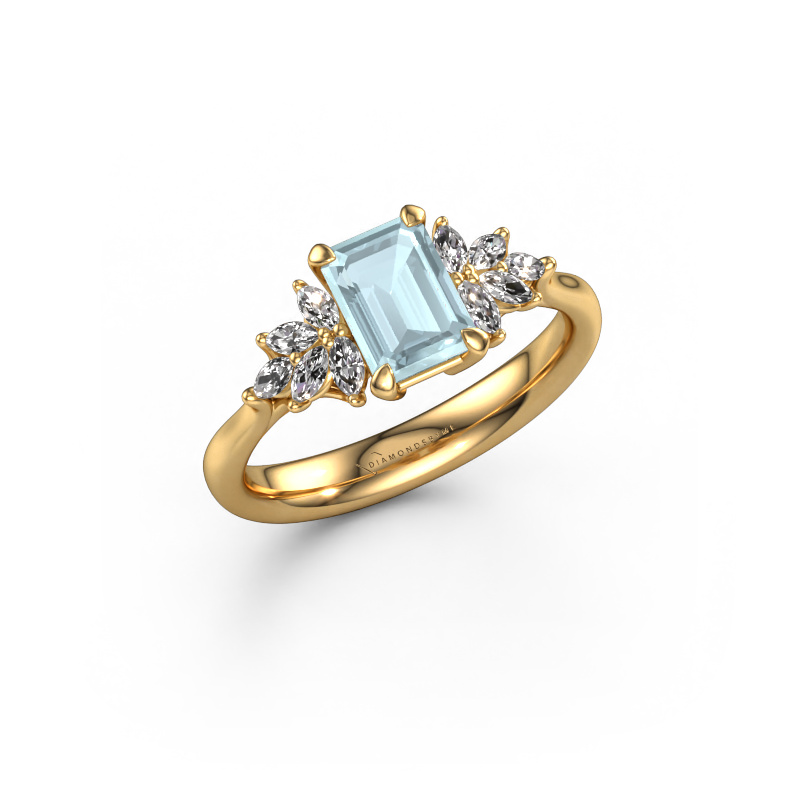 Image of Engagement ring Fiona EME 585 gold Aquamarine 7x5 mm