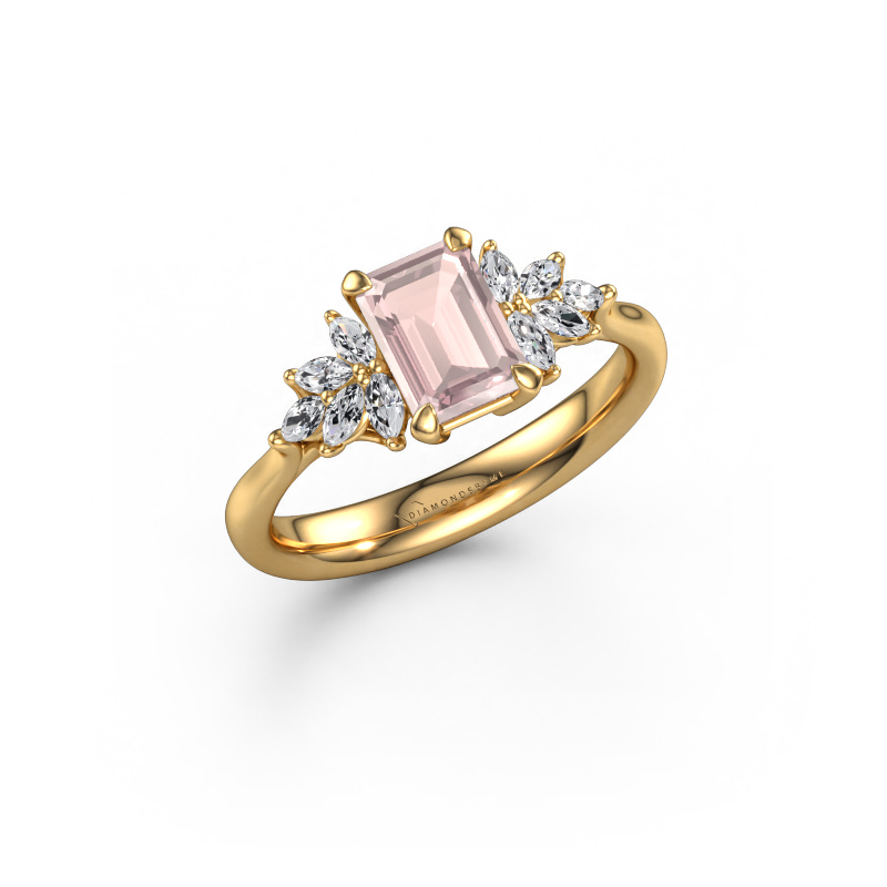 Image of Engagement ring Fiona EME 585 gold Morganite champagne 7x5 mm