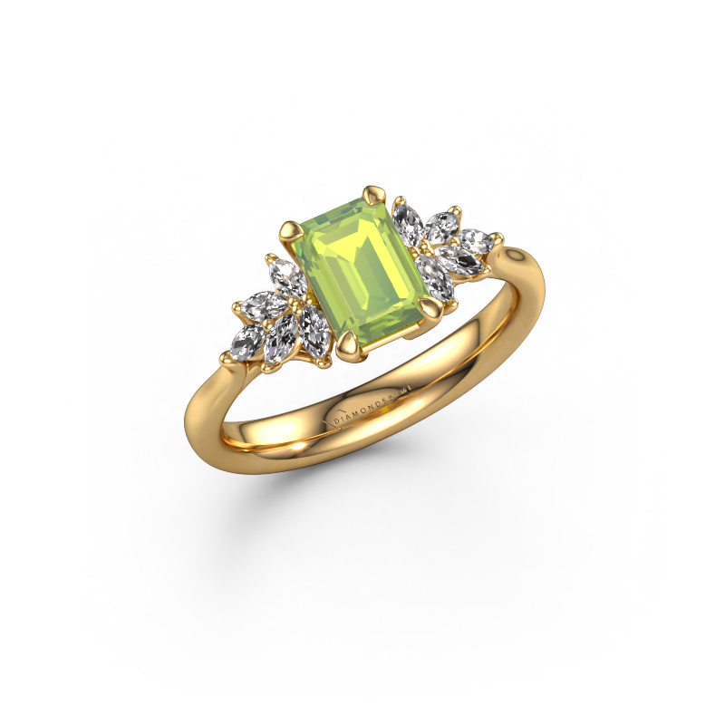 Image of Engagement ring Fiona EME 585 gold Peridot 7x5 mm