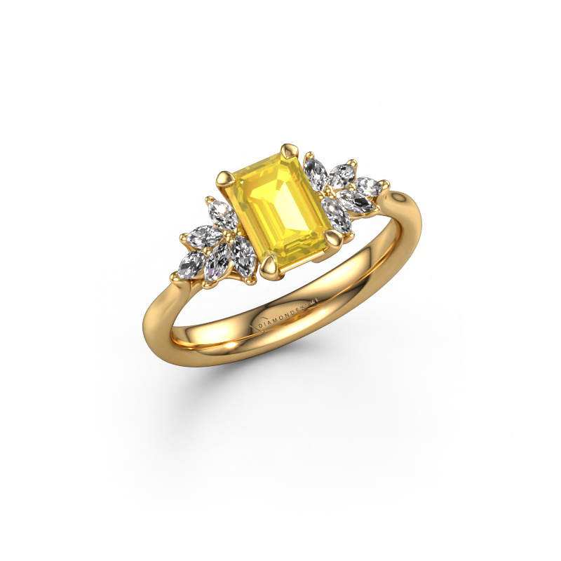 Image of Engagement ring Fiona EME 585 gold Yellow sapphire 7x5 mm