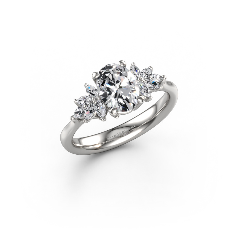 Image of Engagement ring Fiona OVL 950 platinum Lab grown diamond 1.35 crt