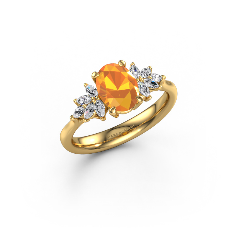 Image de Bague de fiançailles Fiona OVL 585 or jaune Citrine 8x6 mm