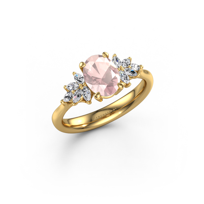 Image of Engagement ring Fiona OVL 585 gold Morganite champagne 8x6 mm