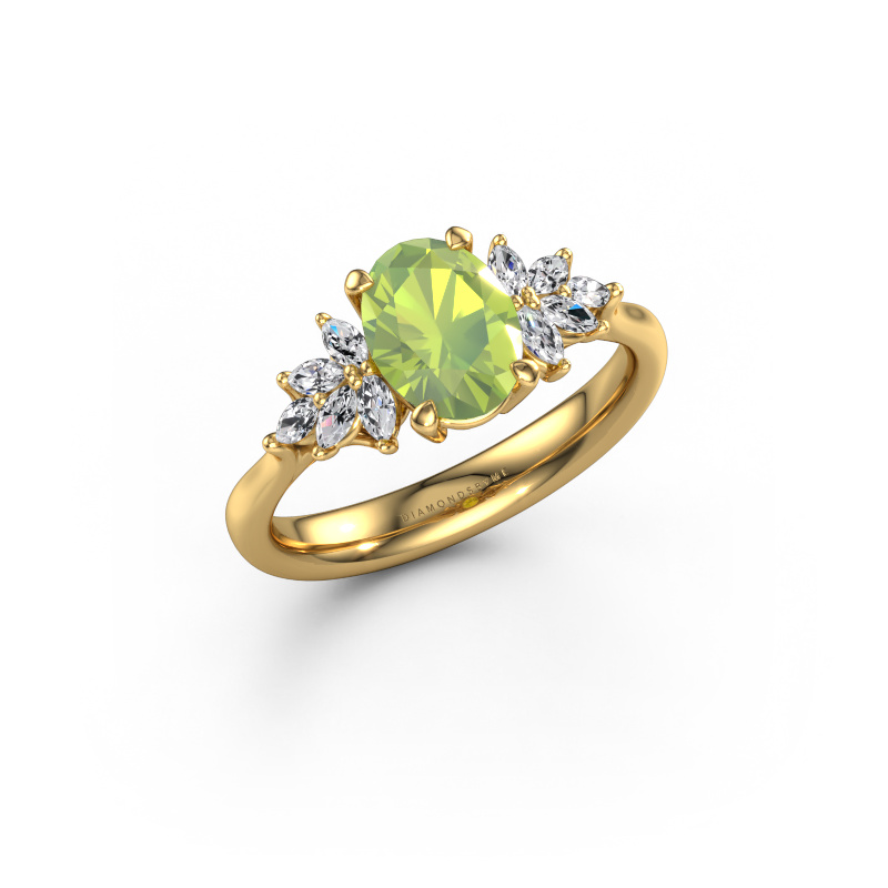 Bild von Verlobungsring Fiona OVL 585 Gold Peridot 8x6 mm