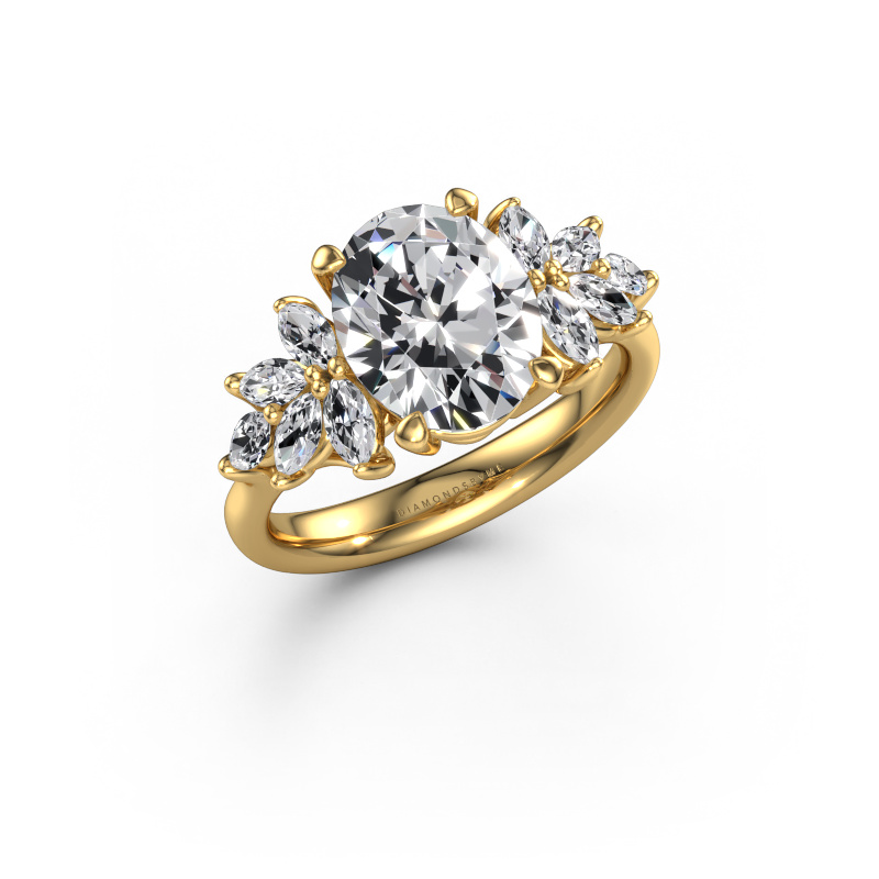 Image of Engagement ring Fiona OVL 585 gold Lab grown diamond 3.70 crt