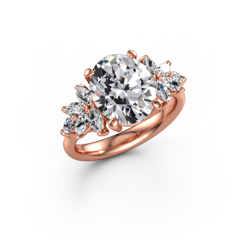Immagine di Anello di fidanzamento Fiona OVL 585 oro rosa Diamante lab grown 4.85 crt