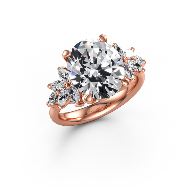 Bild av Förlovningsring Fiona OVL 585 roséguld Labbodlad diamant 6.05 crt