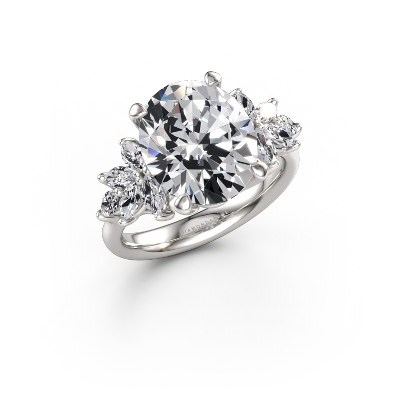 Immagine di Anello di fidanzamento Fiona OVL 950 platino Diamante lab grown 6.05 crt