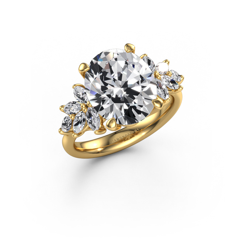 Image of Engagement ring Fiona OVL 585 gold Lab grown diamond 6.05 crt