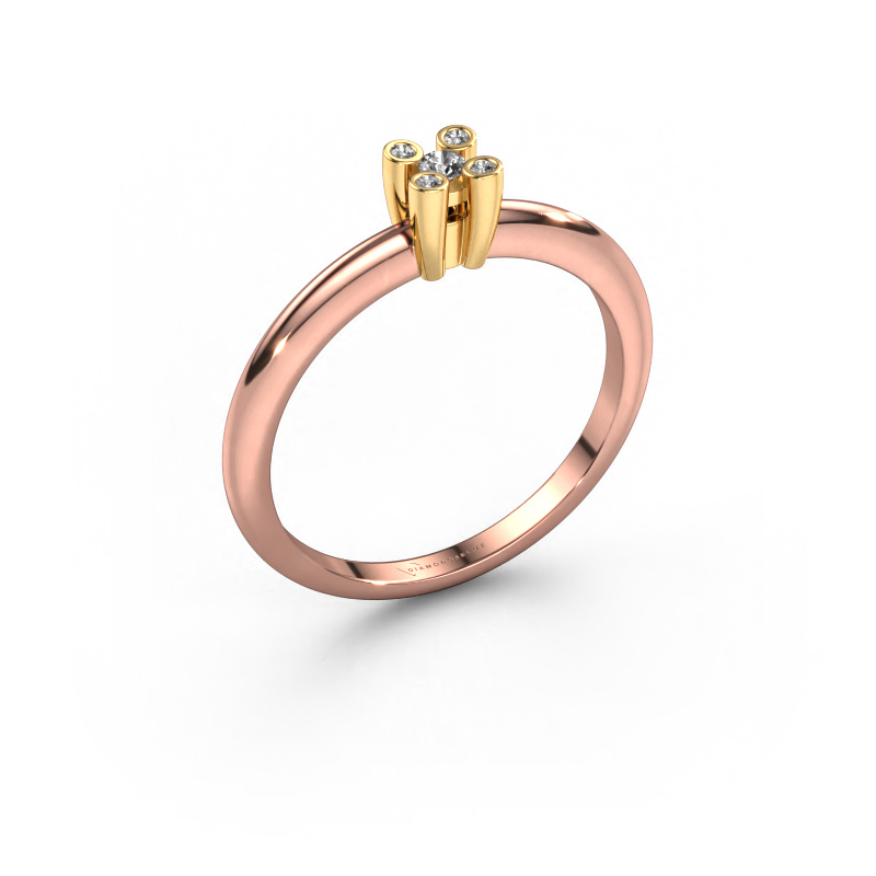 Image of Ring Fleur 585 rose gold Diamond 0.05 crt