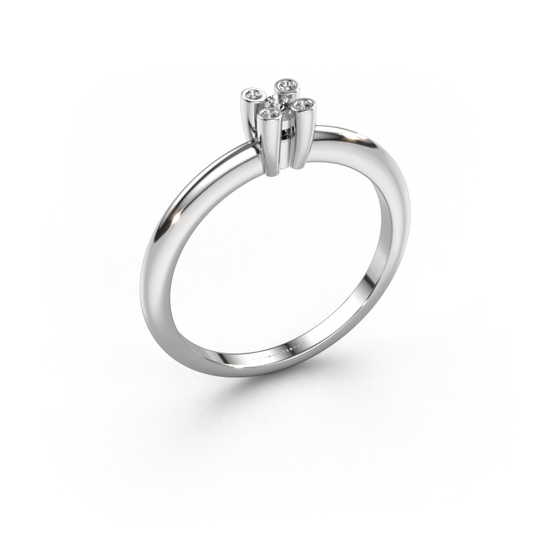 Image of Ring Fleur 950 platinum Diamond 0.05 crt