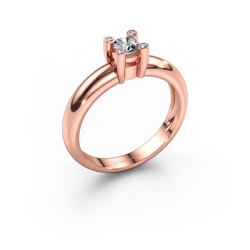 Bild av Ring Fleur 585 roséguld Diamant 0.27 crt