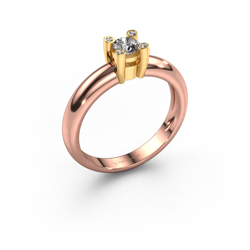 Image of Ring Fleur 585 rose gold Diamond 0.27 crt
