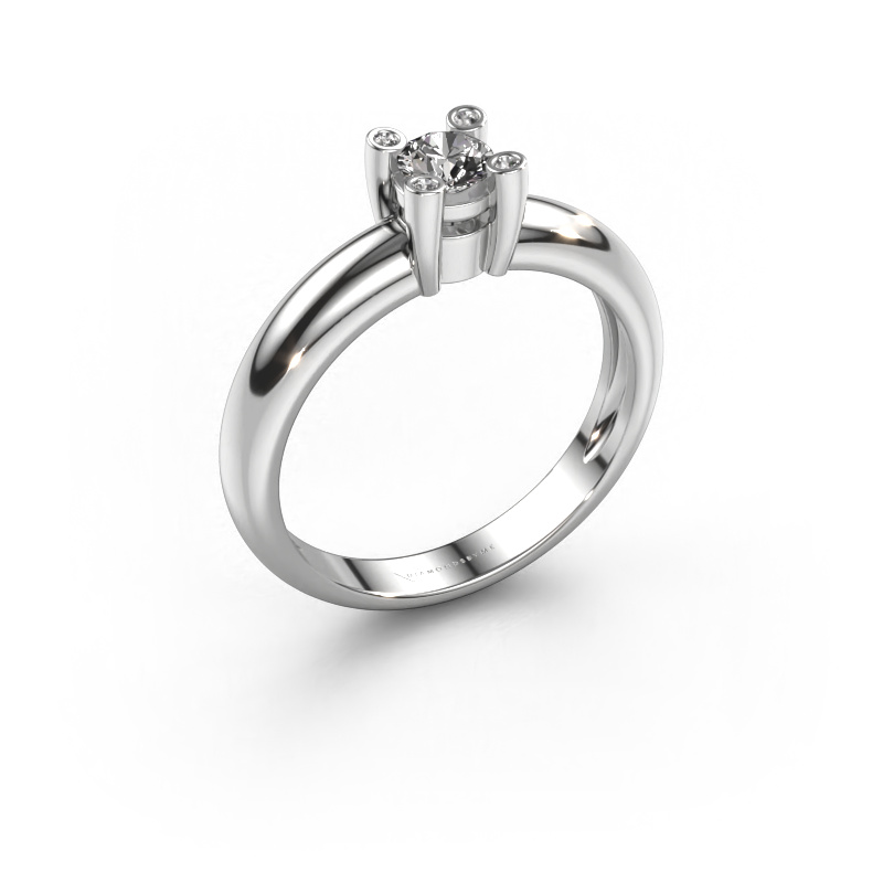 Image of Ring Fleur 950 platinum Diamond 0.32 crt