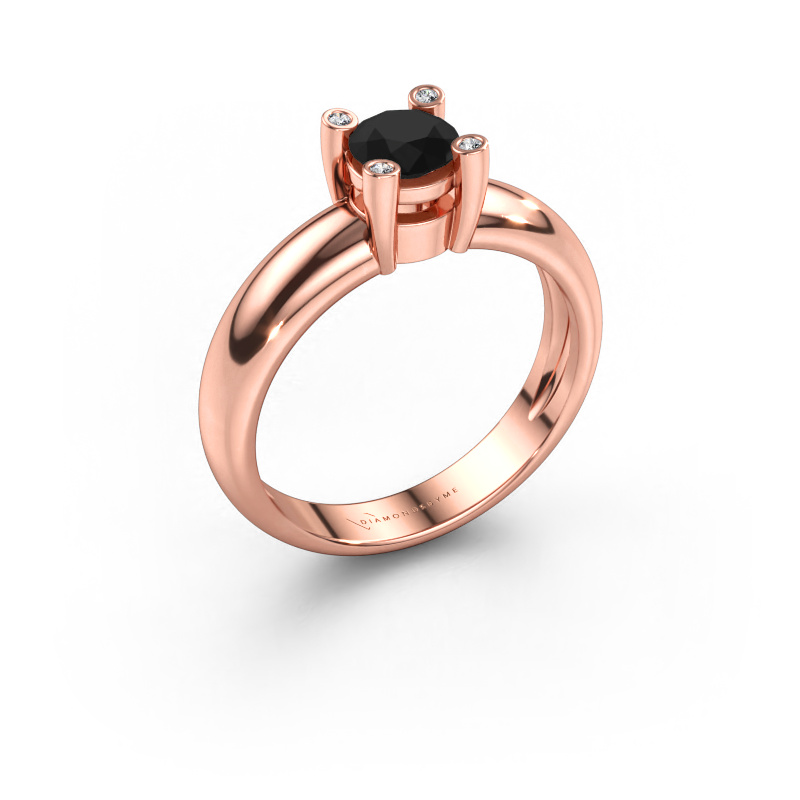Bild av Ring Fleur 585 roséguld Svart diamant 0.50 crt