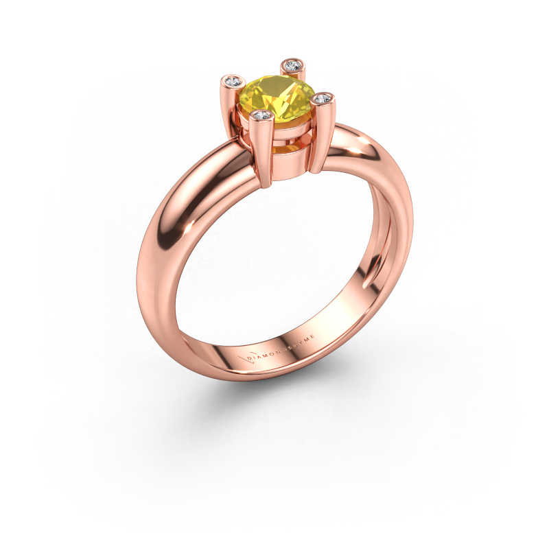 Bild av Ring Fleur 585 roséguld Gul safir 4.7 mm