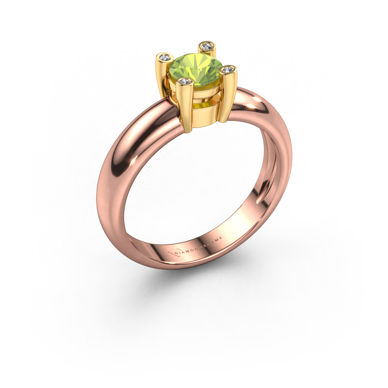 Image of Ring Fleur 585 rose gold Peridot 4.7 mm