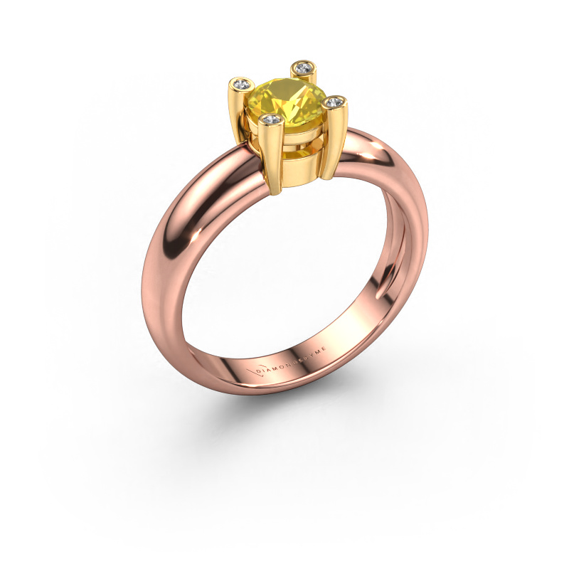 Image of Ring Fleur 585 rose gold Yellow sapphire 4.7 mm