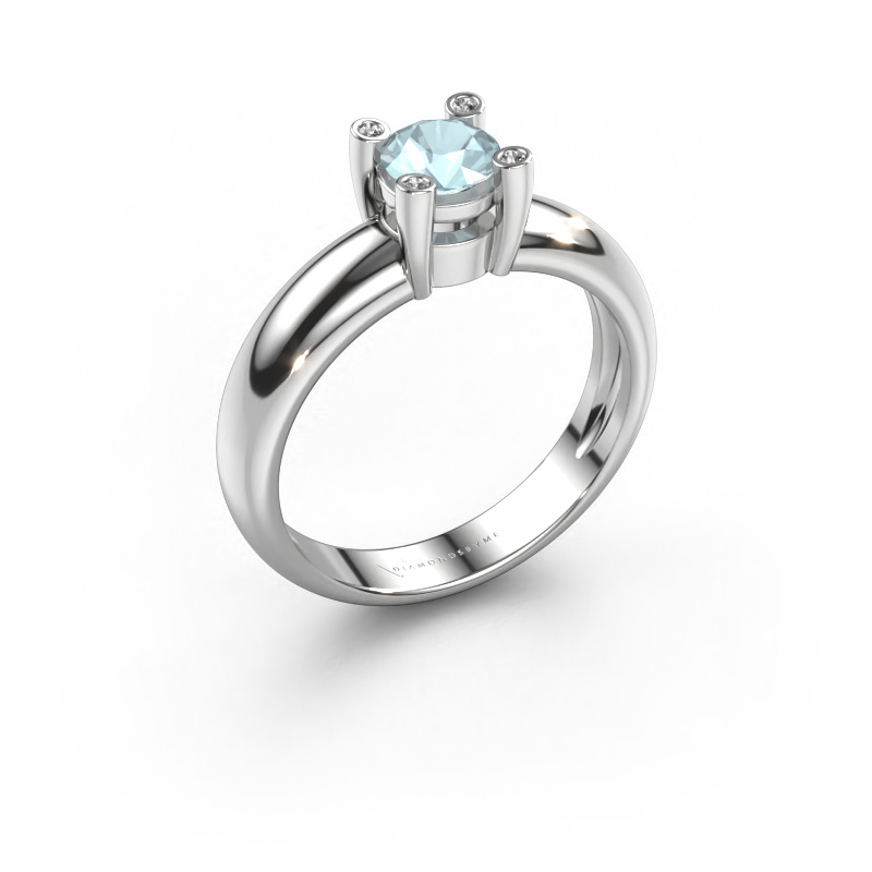 Bild von Ring Fleur 950 Platin Aquamarin 4.7 mm