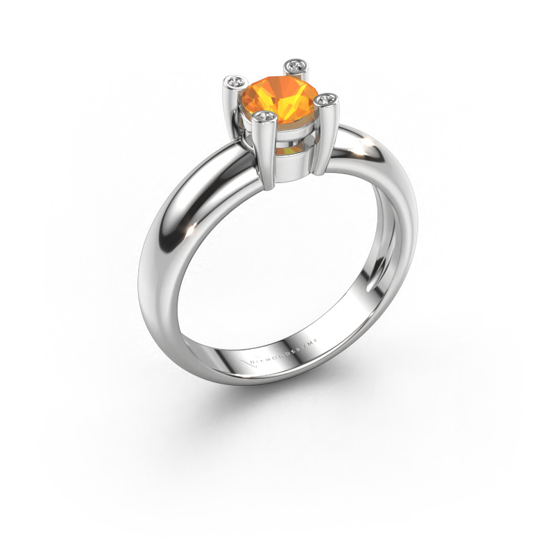 Image of Ring Fleur 950 platinum Citrin 4.7 mm