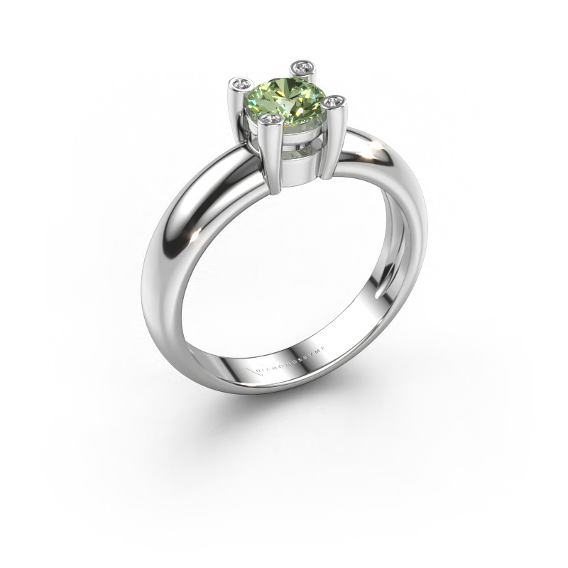 Image of Ring Fleur 950 platinum Green lab grown diamond 4.7 mm