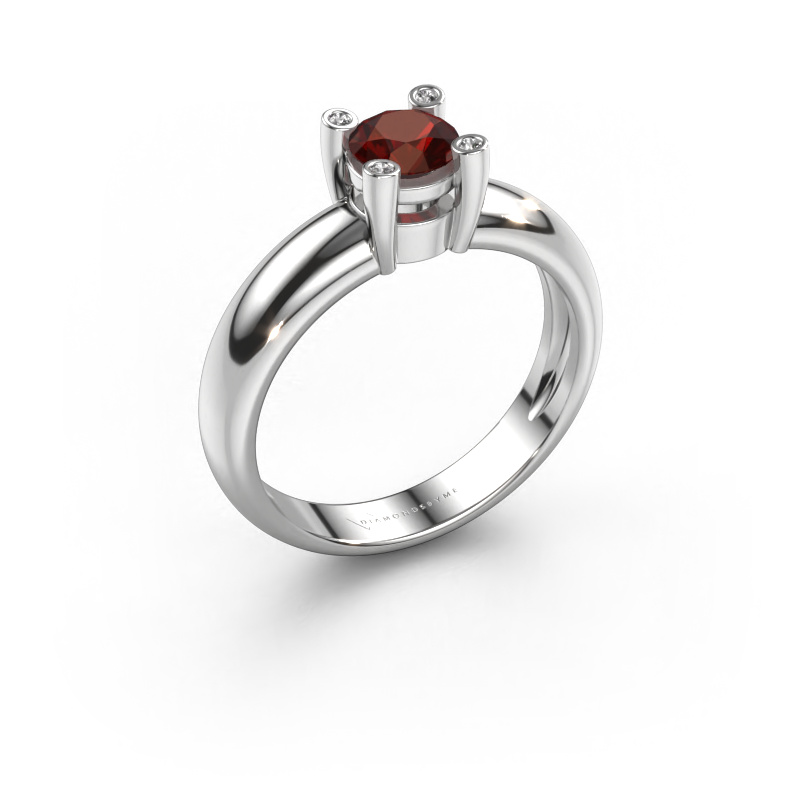 Image of Ring Fleur 950 platinum Garnet 4.7 mm