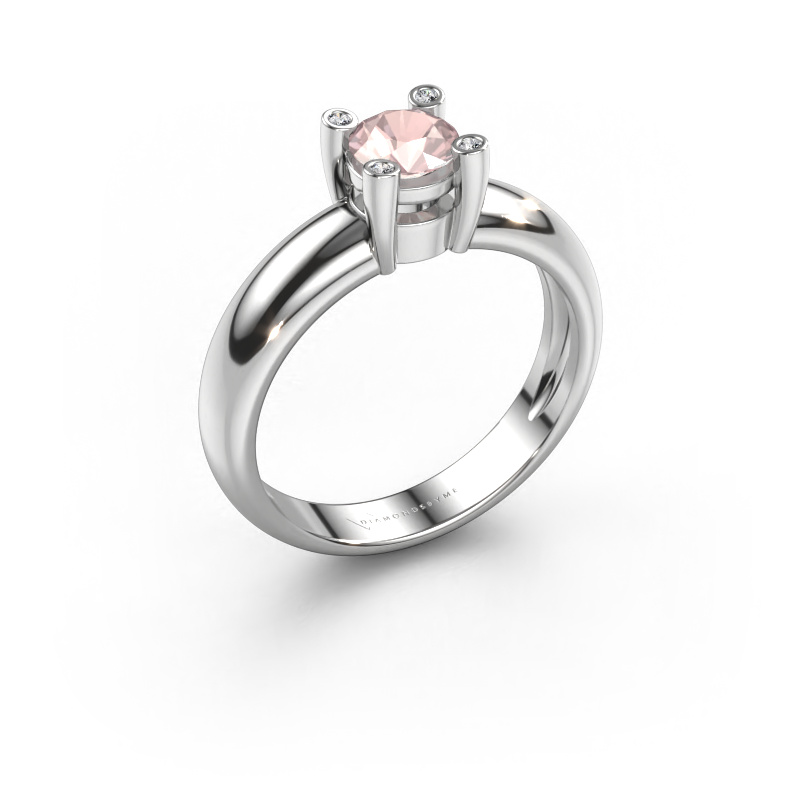Image of Ring Fleur 950 platinum Morganite champagne 4.7 mm
