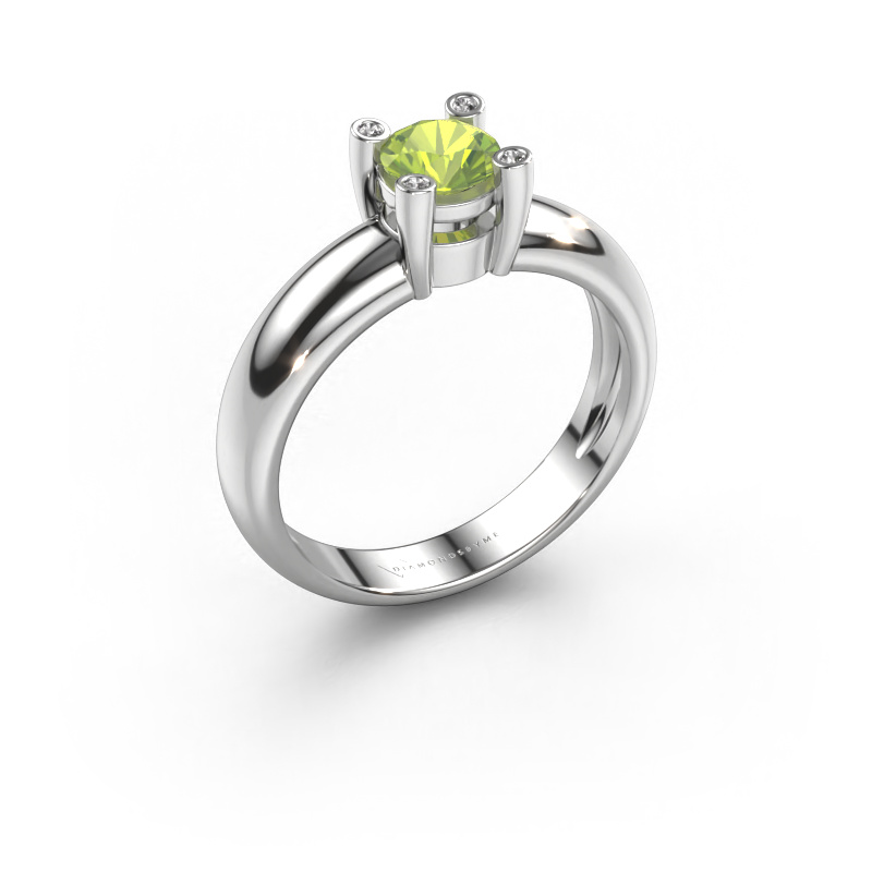 Image of Ring Fleur 950 platinum Peridot 4.7 mm