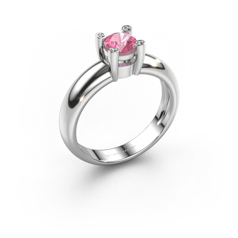 Image of Ring Fleur 950 platinum Pink sapphire 4.7 mm