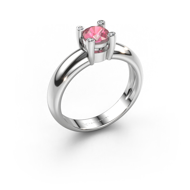 Afbeelding van Ring Fleur 950 platina Toermalijn pink 4.7 mm