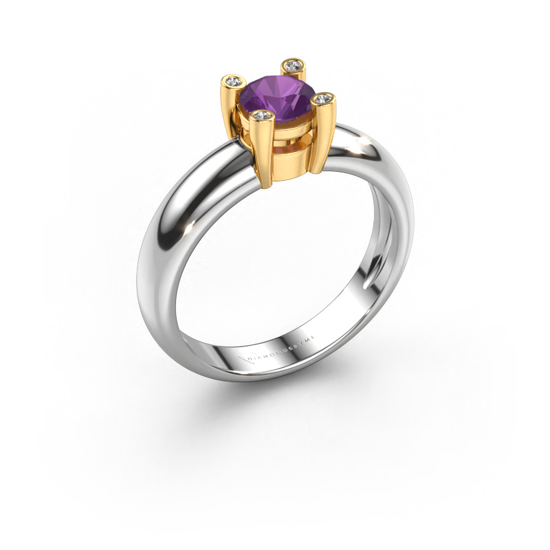 Image of Ring Fleur 585 white gold Amethyst 4.7 mm