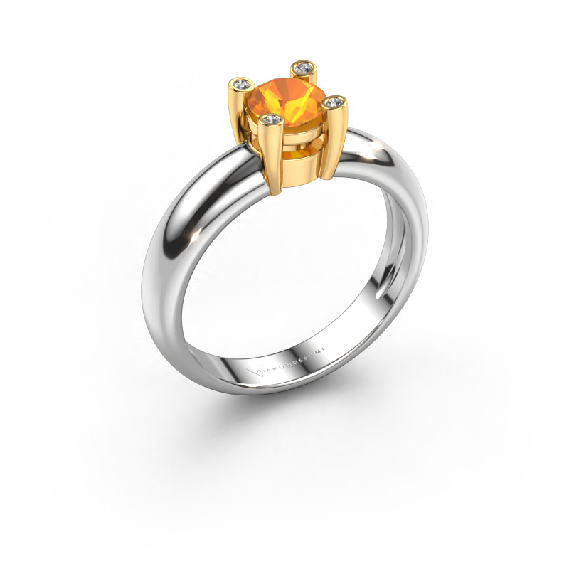 Bild von Ring Fleur 585 Weißgold Citrin 4.7 mm