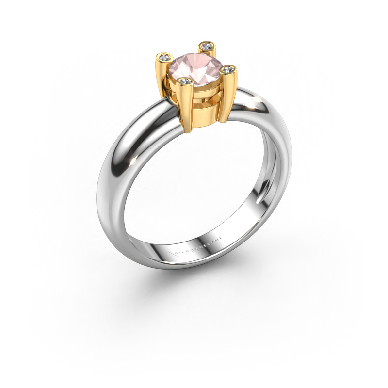 Bild von Ring Fleur 585 Weißgold Morganit Champagner 4.7 mm