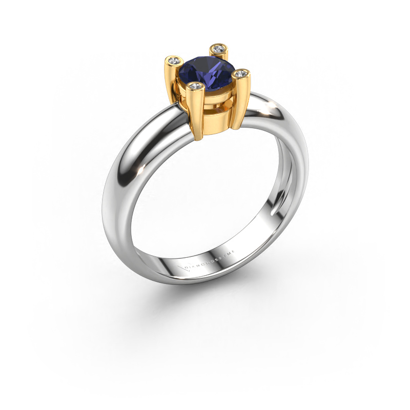 Bild von Ring Fleur 585 Weißgold Saphir 4.7 mm
