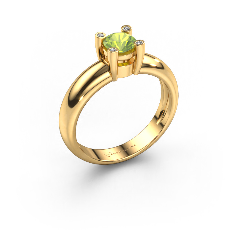 Image of Ring Fleur 585 gold Peridot 4.7 mm