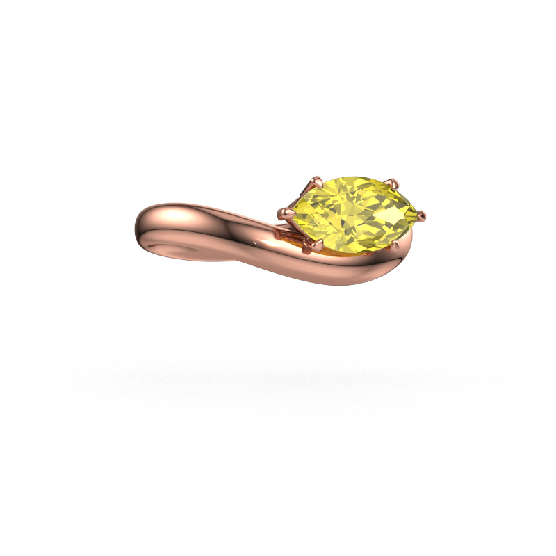 Image of Engagement ring Floor MRQ 585 rose gold Yellow lab grown diamond 11x5.5 mm
