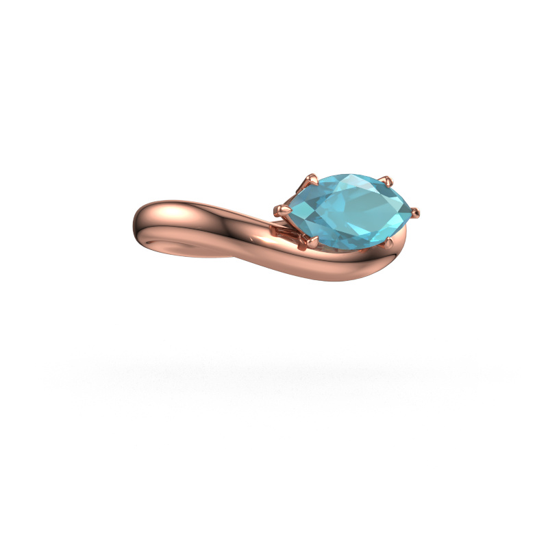 Image of Engagement ring Floor MRQ 585 rose gold Blue topaz 11x5.5 mm