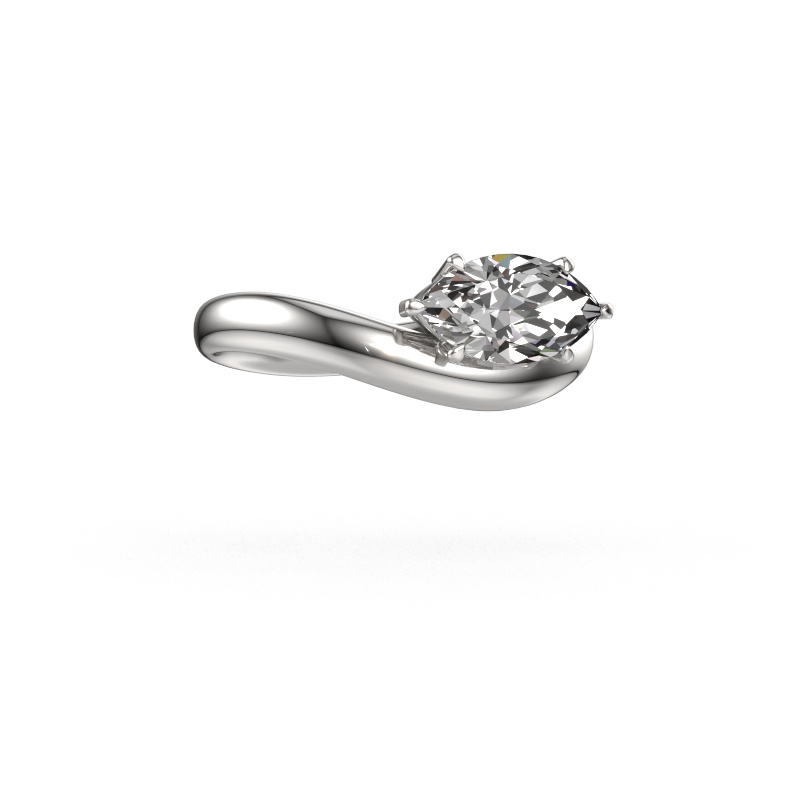 Image of Engagement ring Floor MRQ 585 white gold Custom diamond 11x5.5 mm