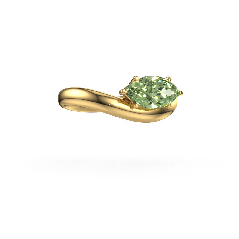 Image de Bague de fiançailles Floor MRQ 585 or jaune Diamants synthétiques vert 11x5.5 mm