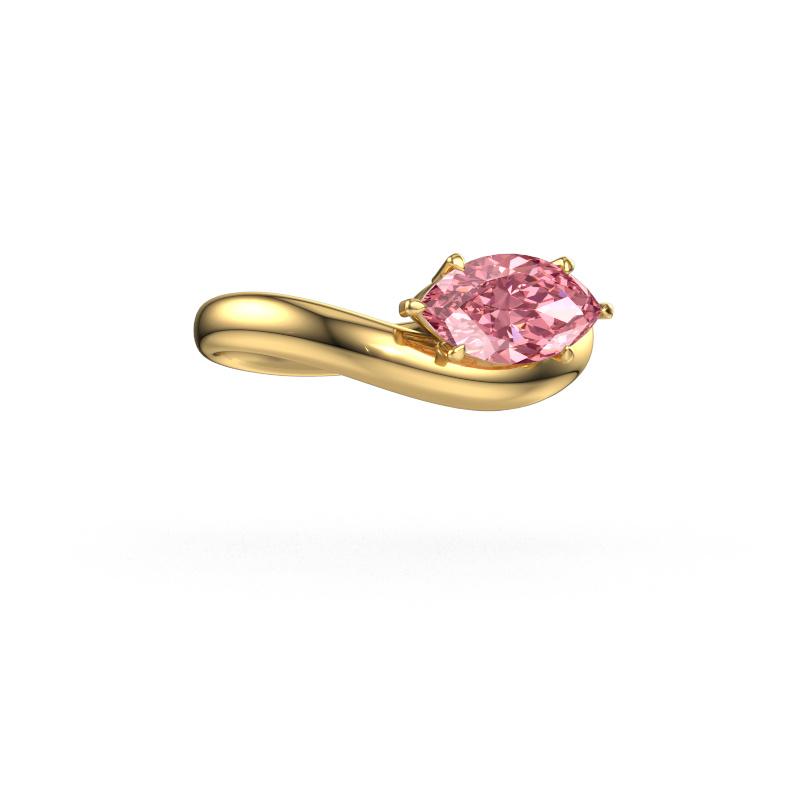 Image of Engagement ring Floor MRQ 585 gold Pink lab grown diamond 11x5.5 mm