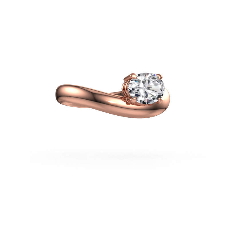 Image of Engagement ring Floor OVL 585 rose gold Diamond 0.80 crt