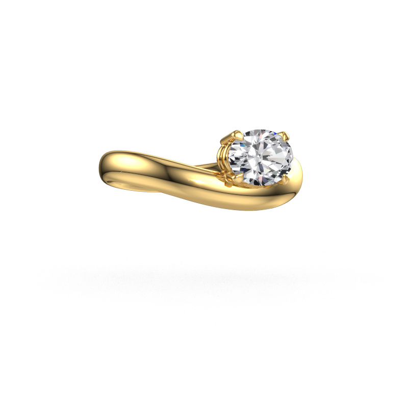 Image de Bague de fiançailles Floor OVL 585 or jaune Diamant synthétique 0.80 crt