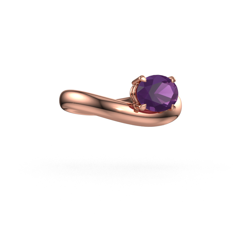 Image of Engagement ring Floor OVL 585 rose gold Amethyst 8x6 mm