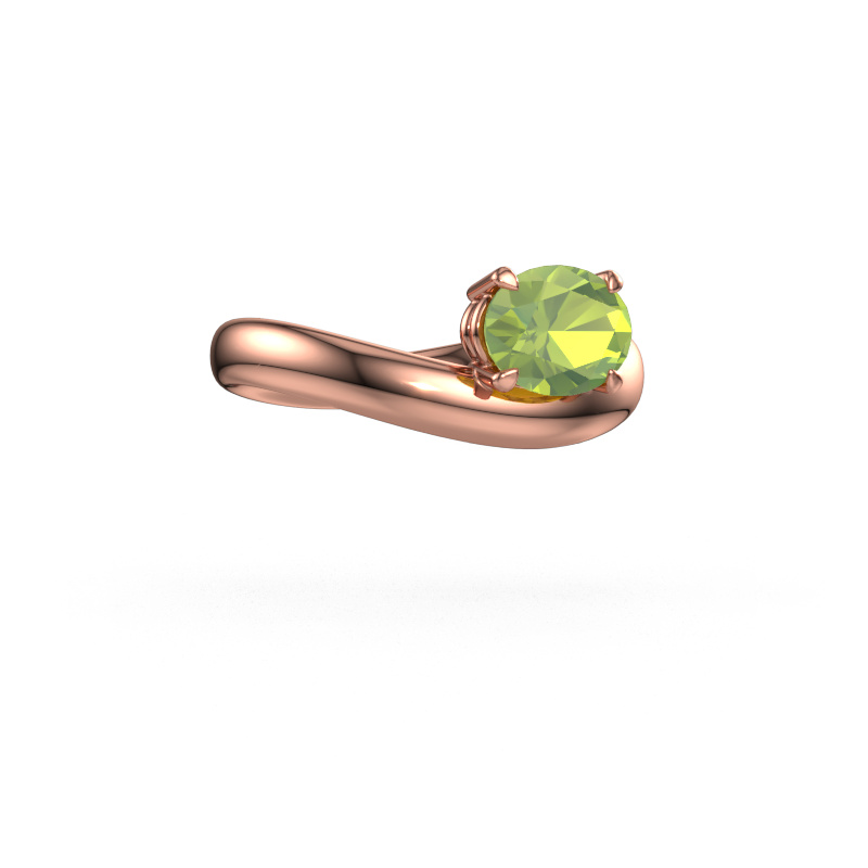 Image of Engagement ring Floor OVL 585 rose gold Peridot 8x6 mm